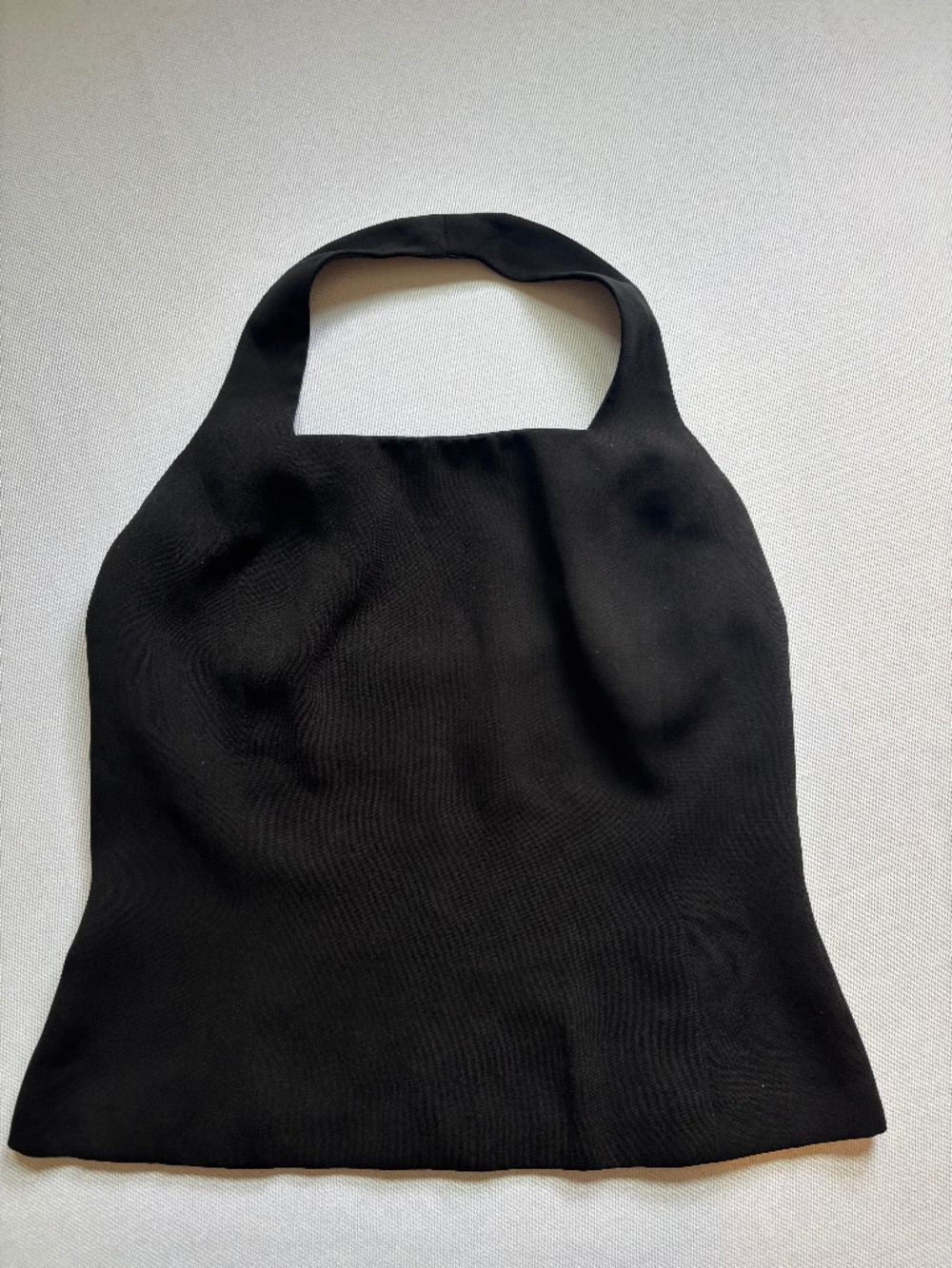 2K Black Halter Top Sleeveless Structured Lined Minimalist Career Size 10 INC